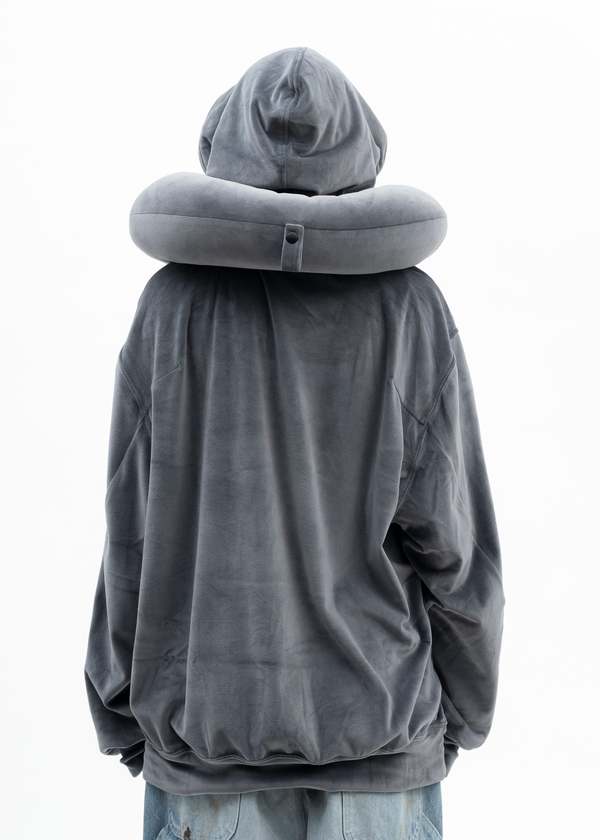 Doublet Neck Pillow Hoodie - Navy | Garmentory