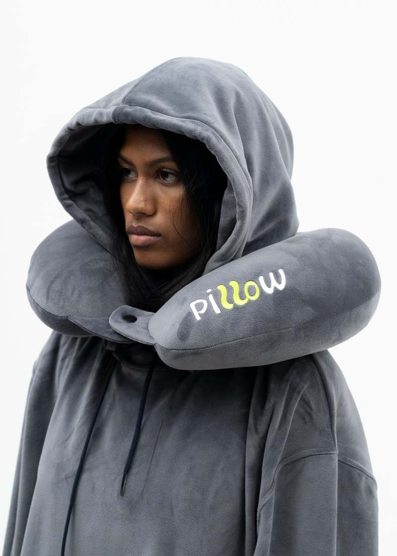 Doublet Neck Pillow Hoodie - Navy | Garmentory