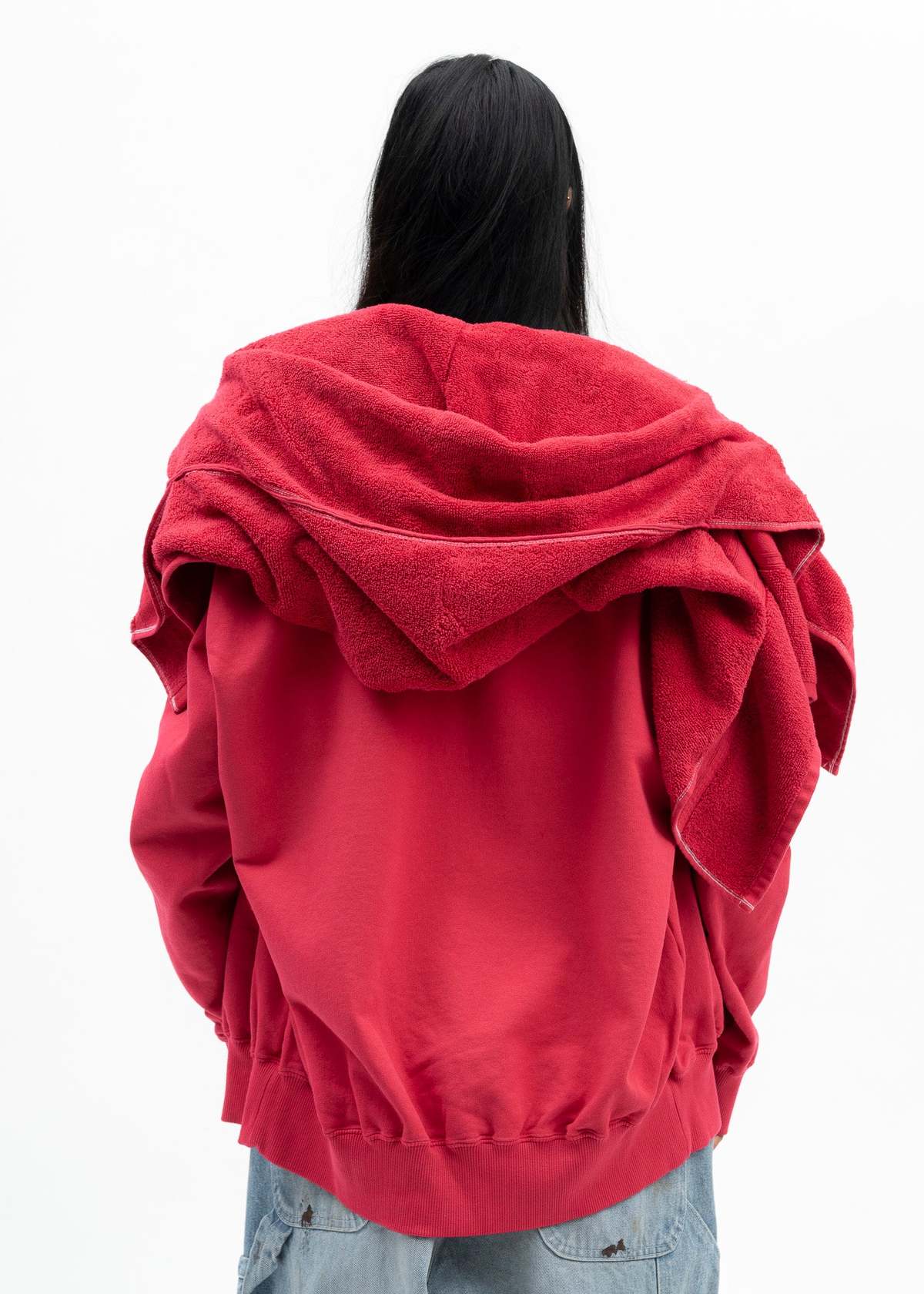 トップス doublet 24AW ONSEN TOWEL HOODIE RED-ONSEN-TOWEL-HOODIE-