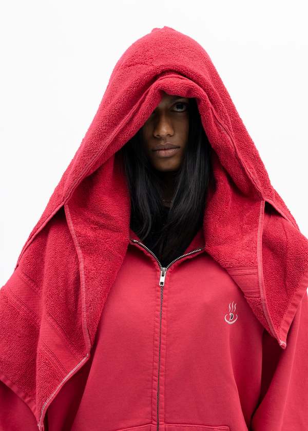 Doublet Onsen Towel Hoodie - Red | Garmentory