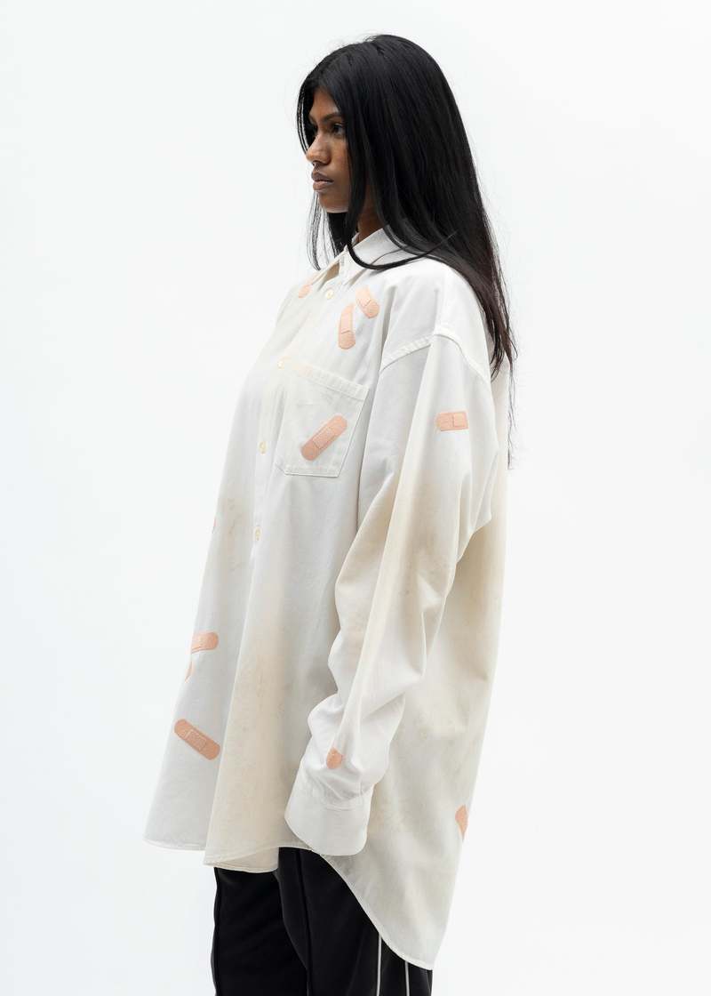 トップス doublet BANDAGE EMBROIDERY L/S T-SHIRT M Doublet Bandage Embroidery Shirt - White | Garmentory