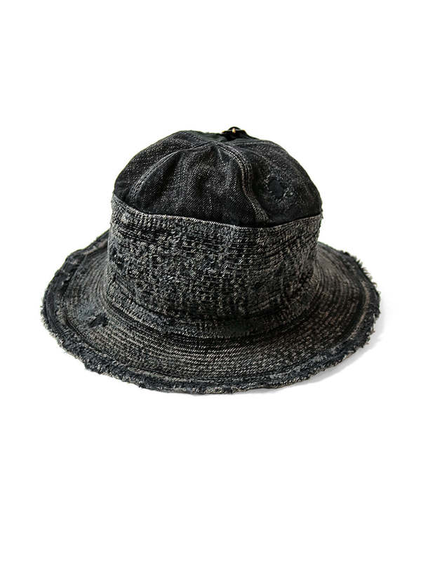 Kapital 11.5oz Denim The Old Man and The Sea Hat - Crash Remake Black/Black