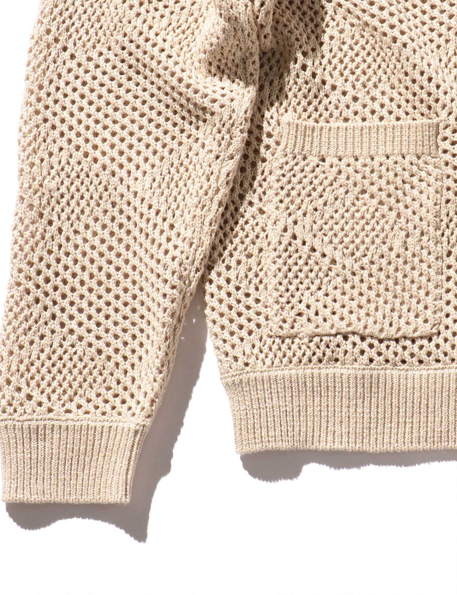 Beams Plus Argyle Mesh Cardigan - Beige | Garmentory
