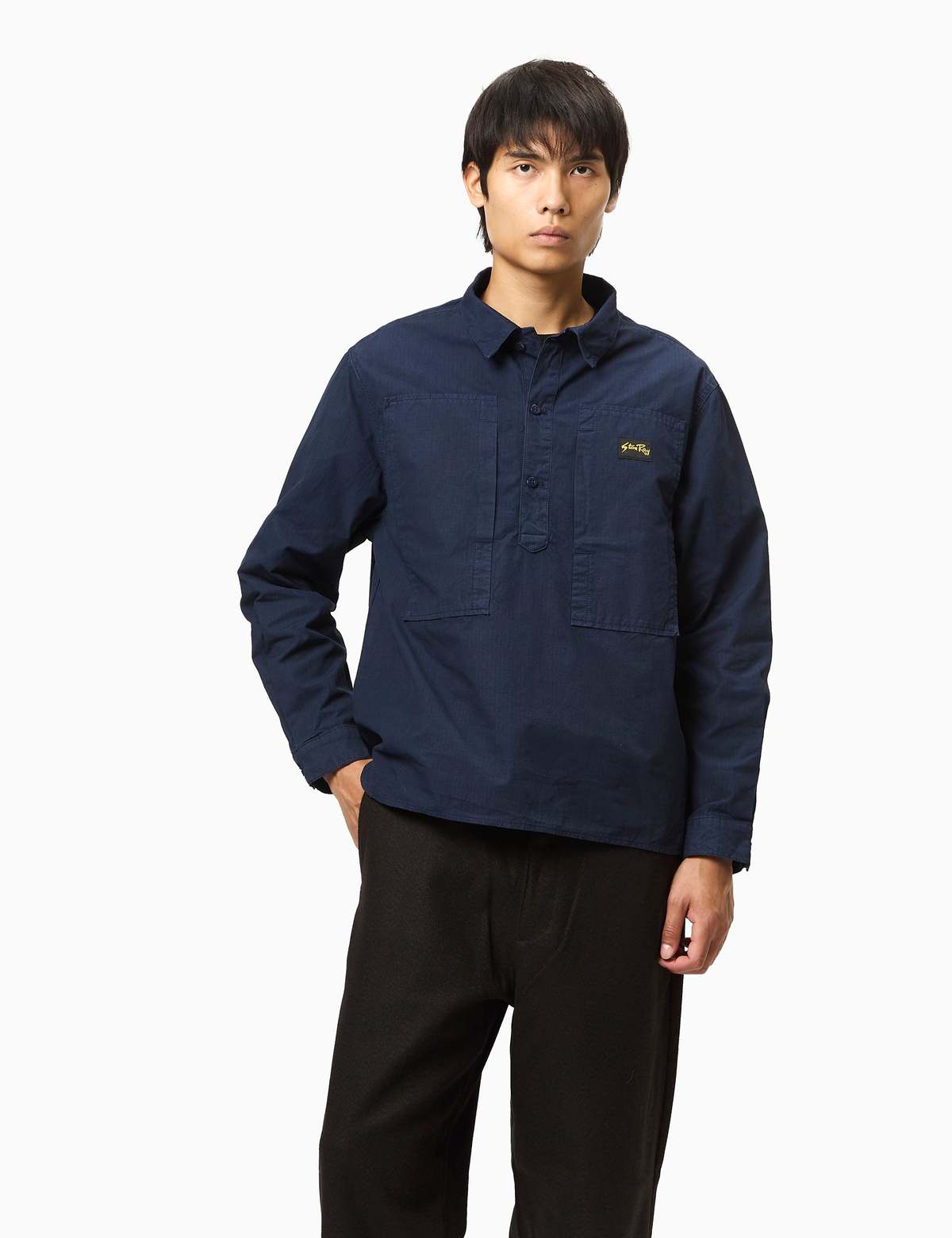 トップス OAMC Ray Shirt Navy stan-ray-painters-shirt-navy-