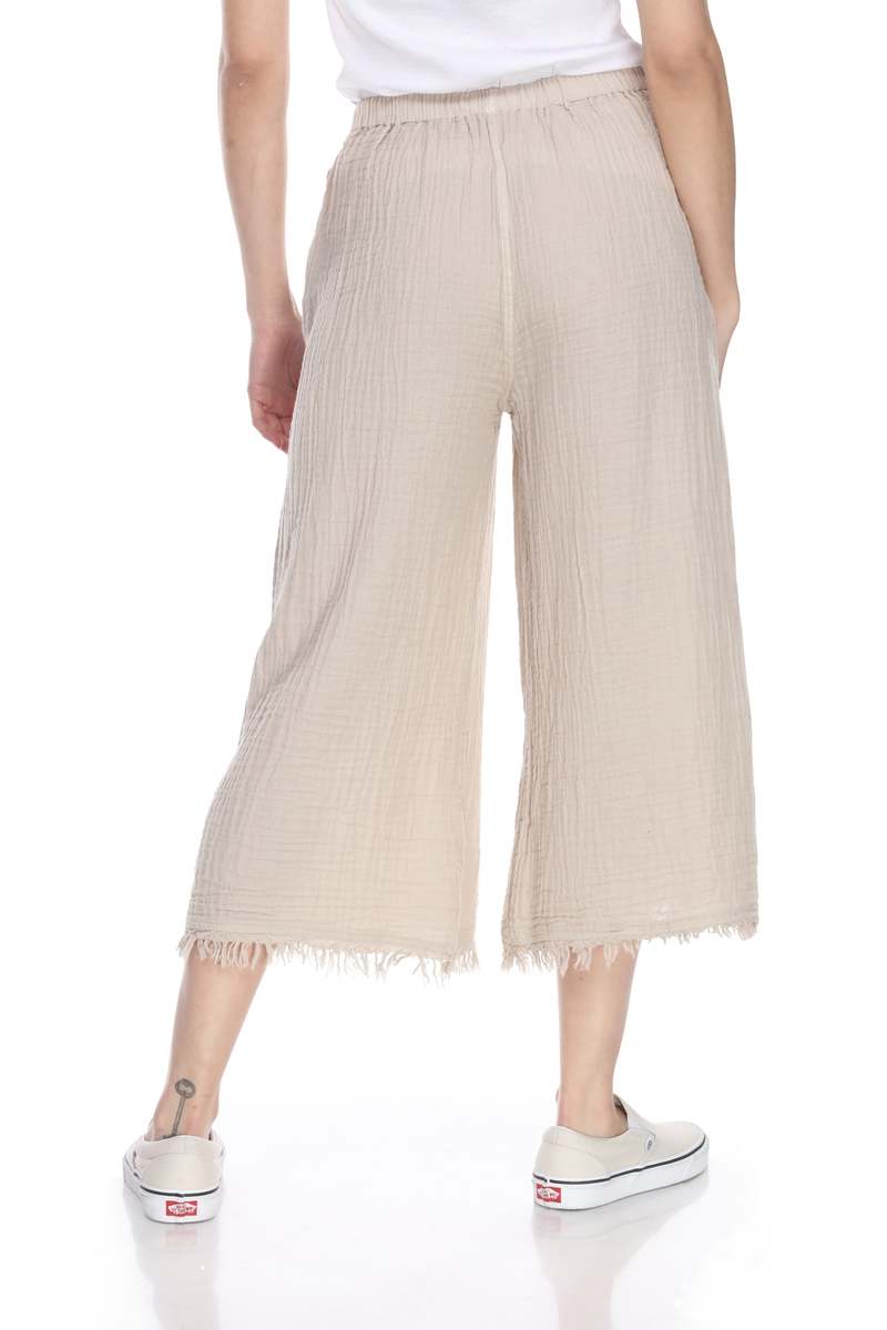 Honest Cotton Frayed Crop Palazzo Pants