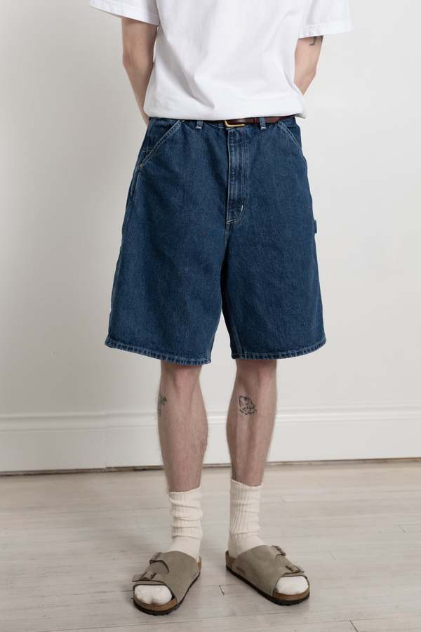 orSlow × BEAMS / 6Pocket Denim Short Orslow Denim Painter Shorts - 6 Month Wash | Garmentory