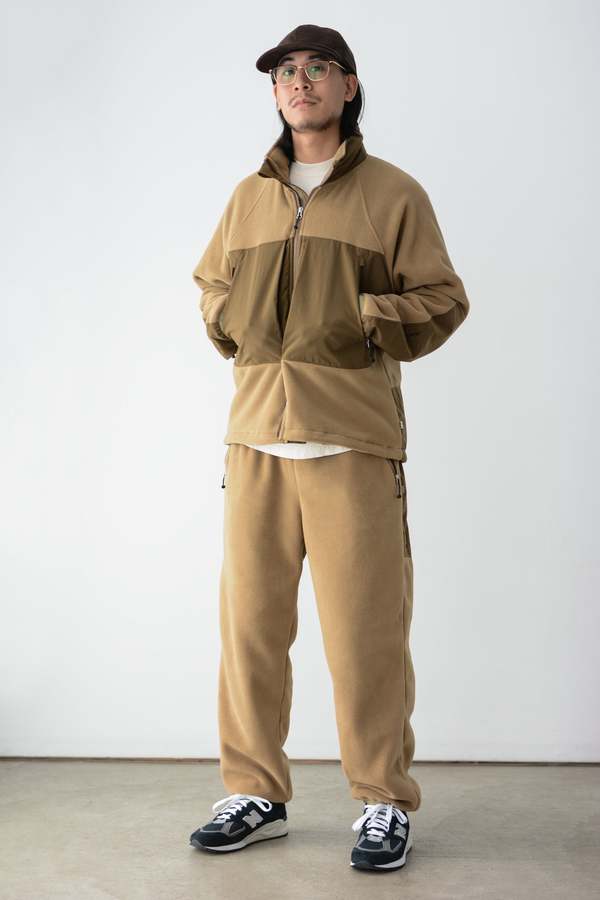 ENDS and MEANS Tactical Fleece Zip Jacket - Brown/Beige