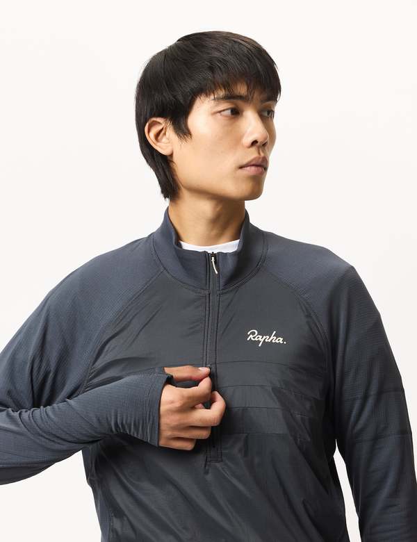 Rapha Explore Zip Neck Pullover - Ink Blue | Garmentory