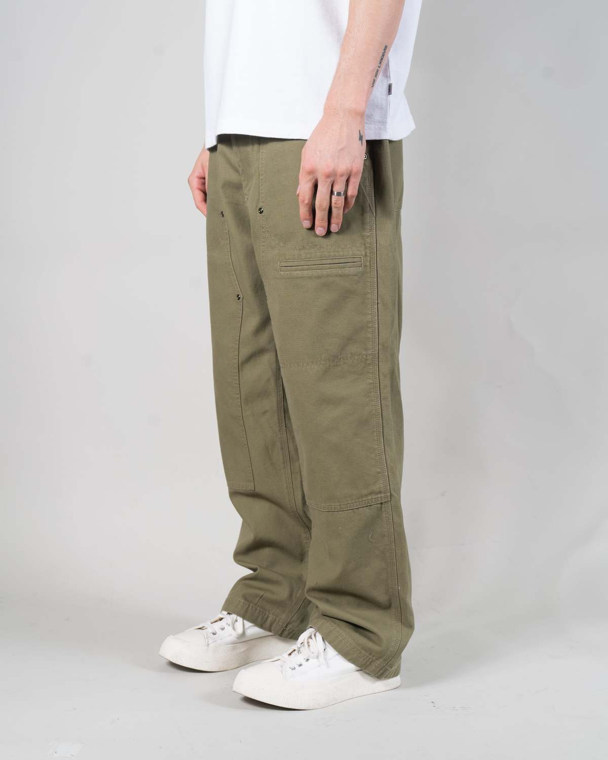 FRIZMWORKS JUNGLE CLOTH DOUBLE KNEE PANTS - KHAKI | Garmentory
