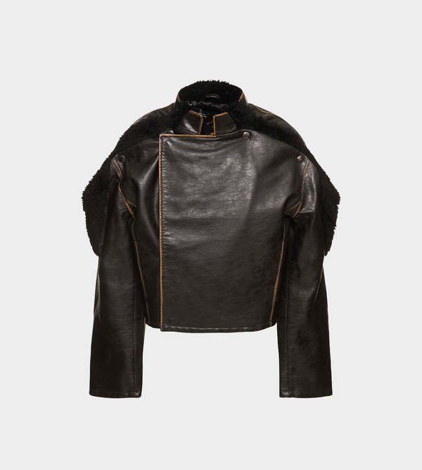 Y/project Collapsed Shoulder Jacket - Dark Brown | Garmentory