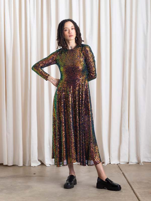 slim fit dress slacks Retrofête Women's BOA Dress - Iridescent Gold main image 1