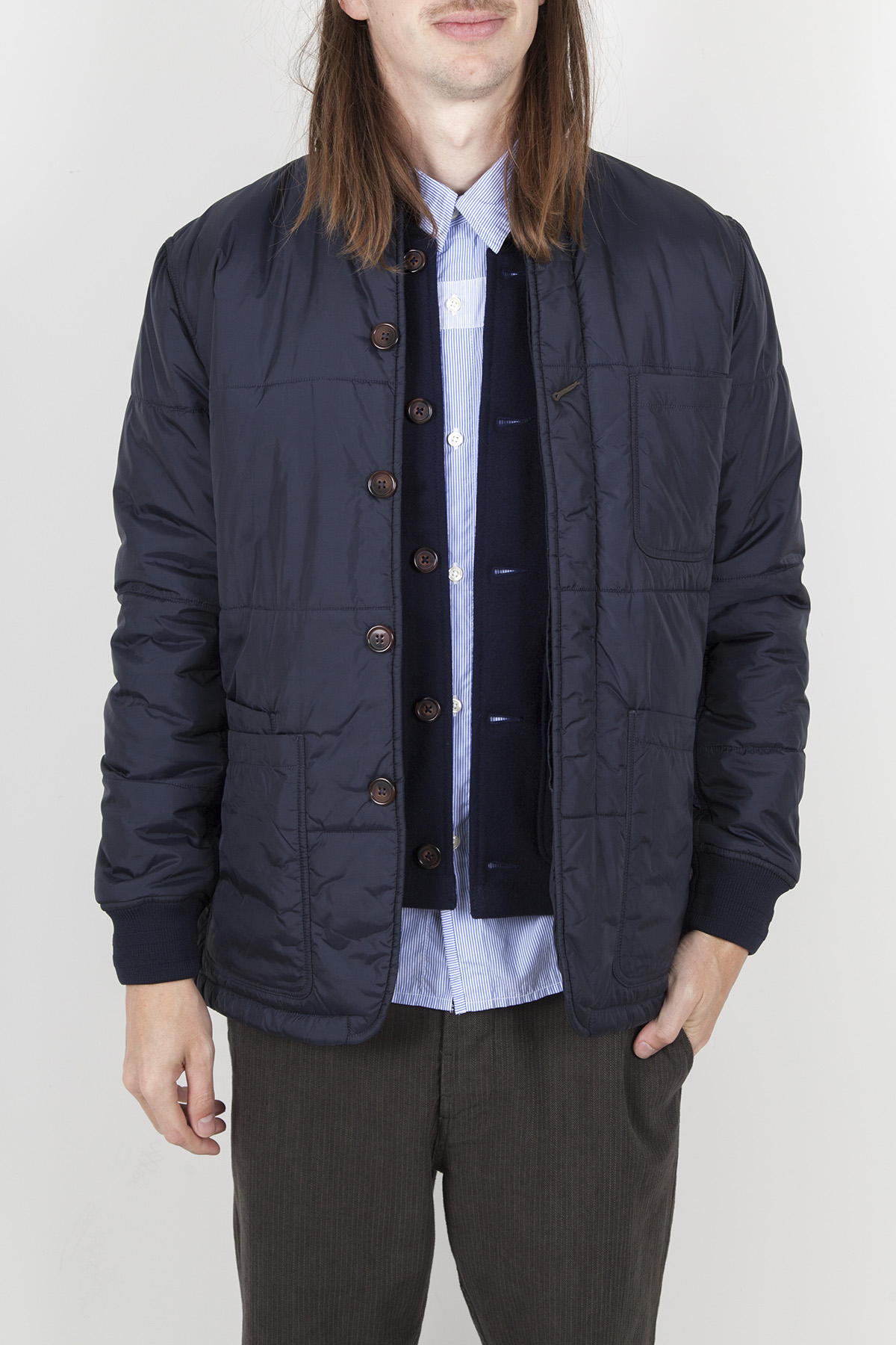 universal works bakers jacket navy