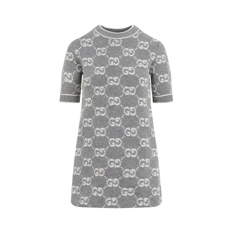 ワンピース GUCCI WOOL MINI DRESS Gucci Wool Mini Dress - Grey/Ivory | Garmentory