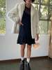 Vintage 80s Faux Fur Short Coat - White - Thumbnail 3
