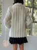 Vintage 80s Faux Fur Short Coat - White - Thumbnail 4