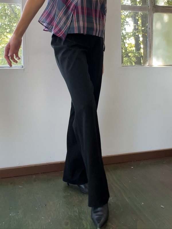 Black Vintage Straight Leg Trousers