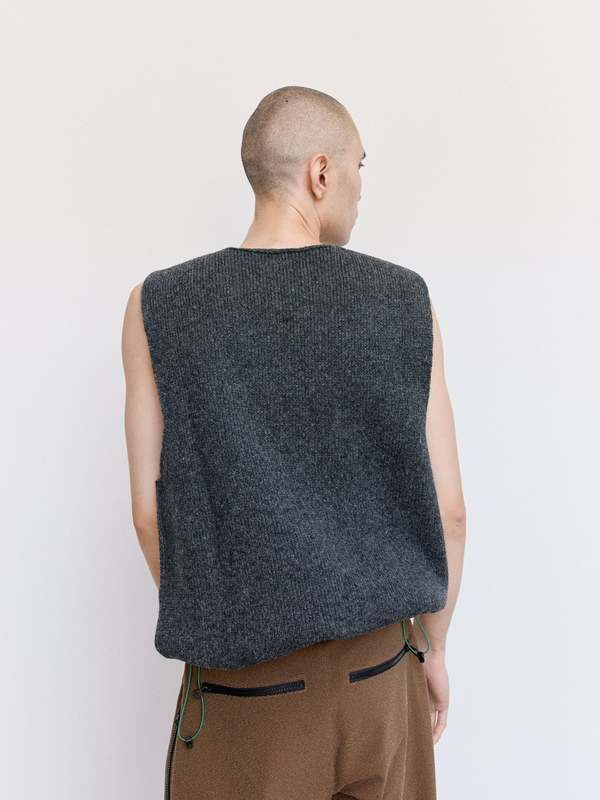 GR10K Felted Wool Vest - Asphalt Gray | Garmentory