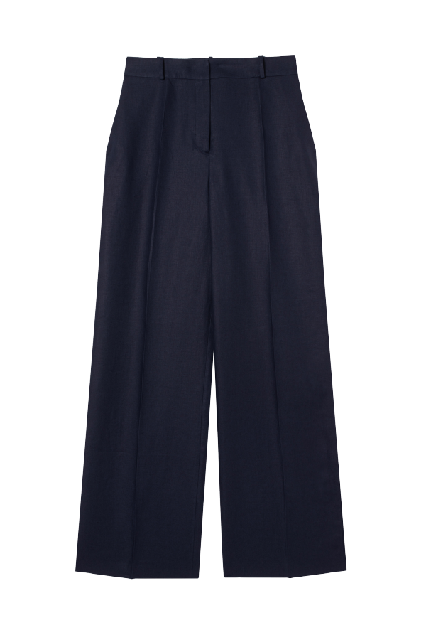 Facettes Studio Bianca Linen Canvas Pants - Navy Blue