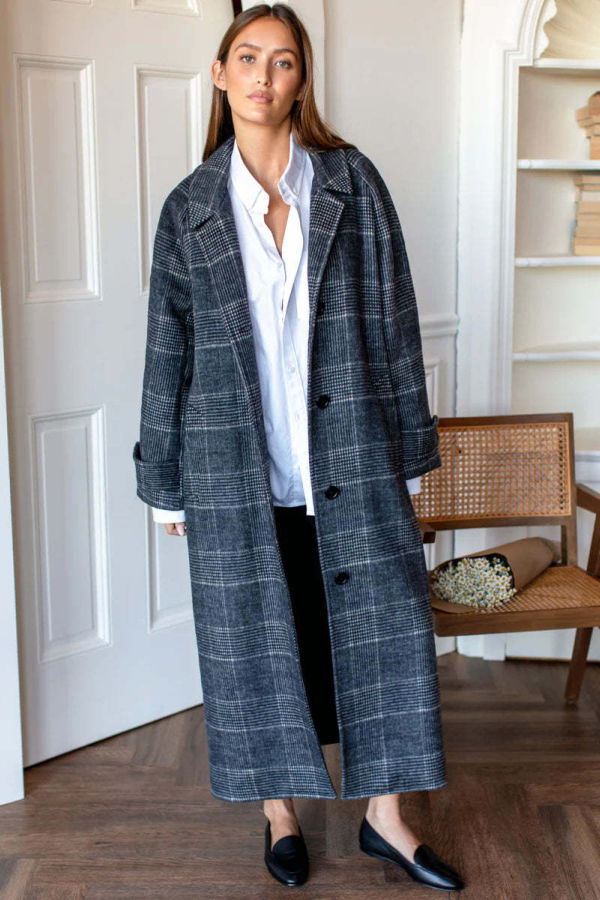 Emerson Fry Maxi Wool Overcoat - Mackenzie Plaid 