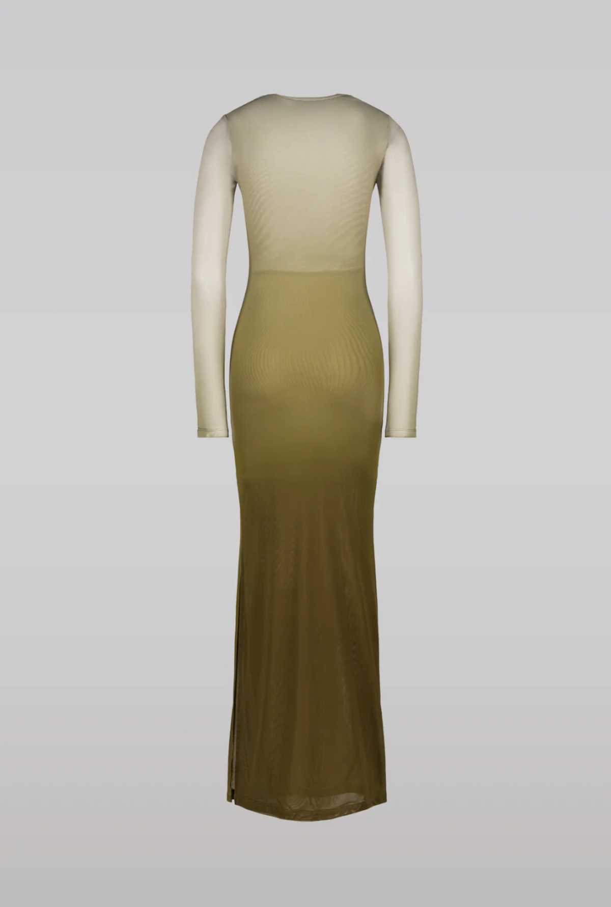 knee length dresses for ladies Lukea Long Sleeve Mesh Mini Dress Olive