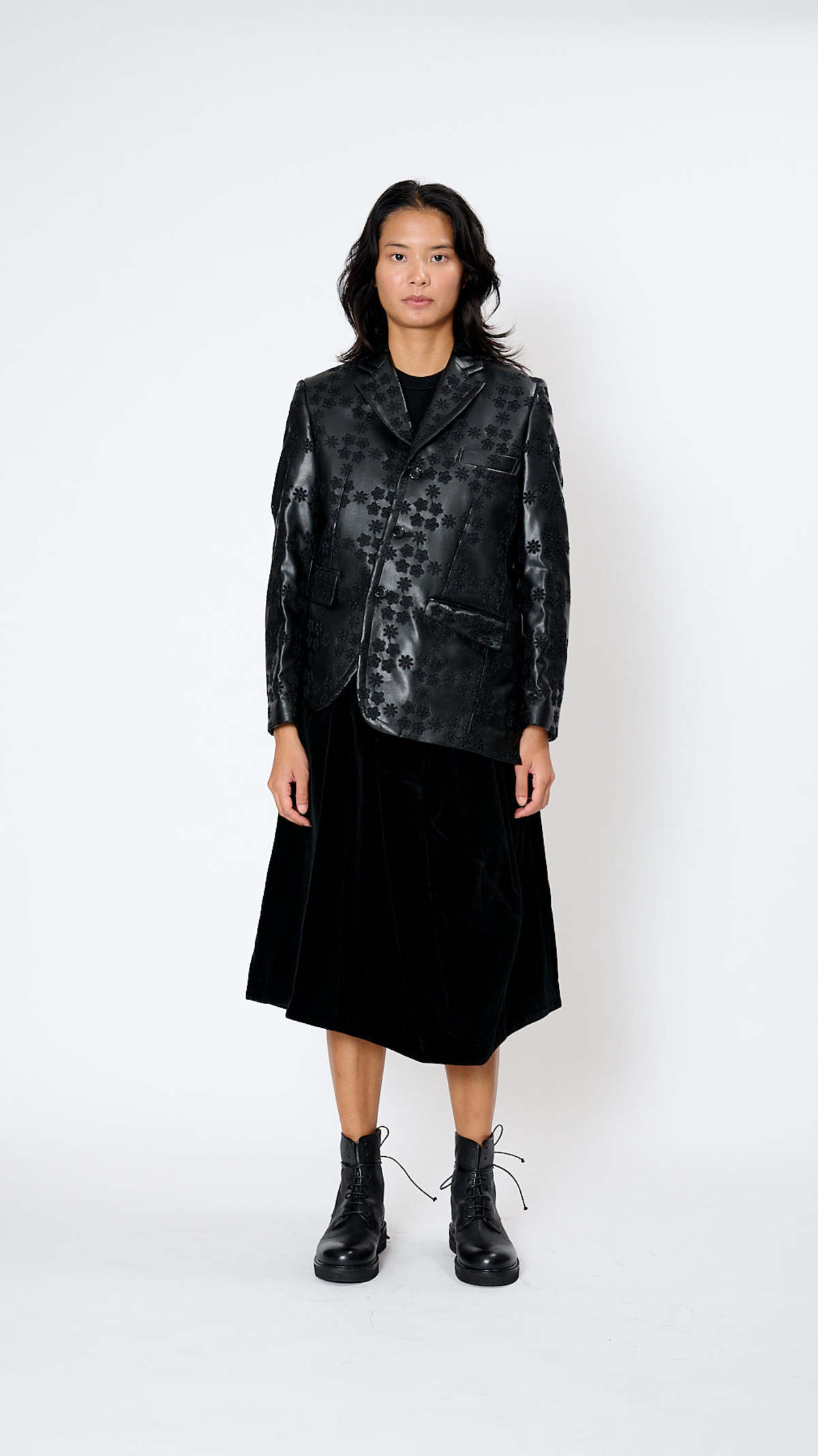 Comme des Garçons Floral Embroidered Jacket - Black | Garmentory