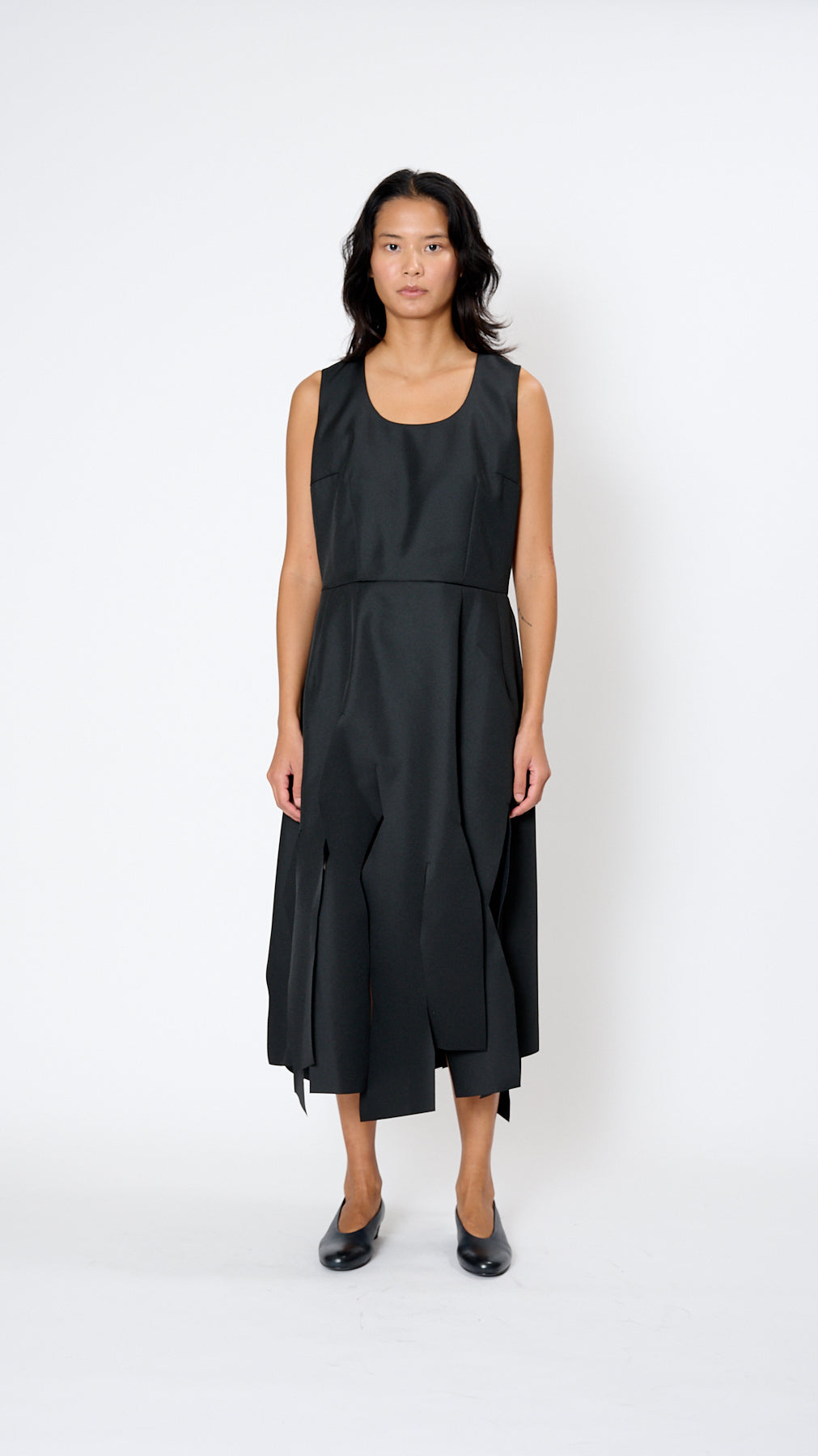 Comme Des Garcons Black Black Ruffled Midi Dress In 1 Black
