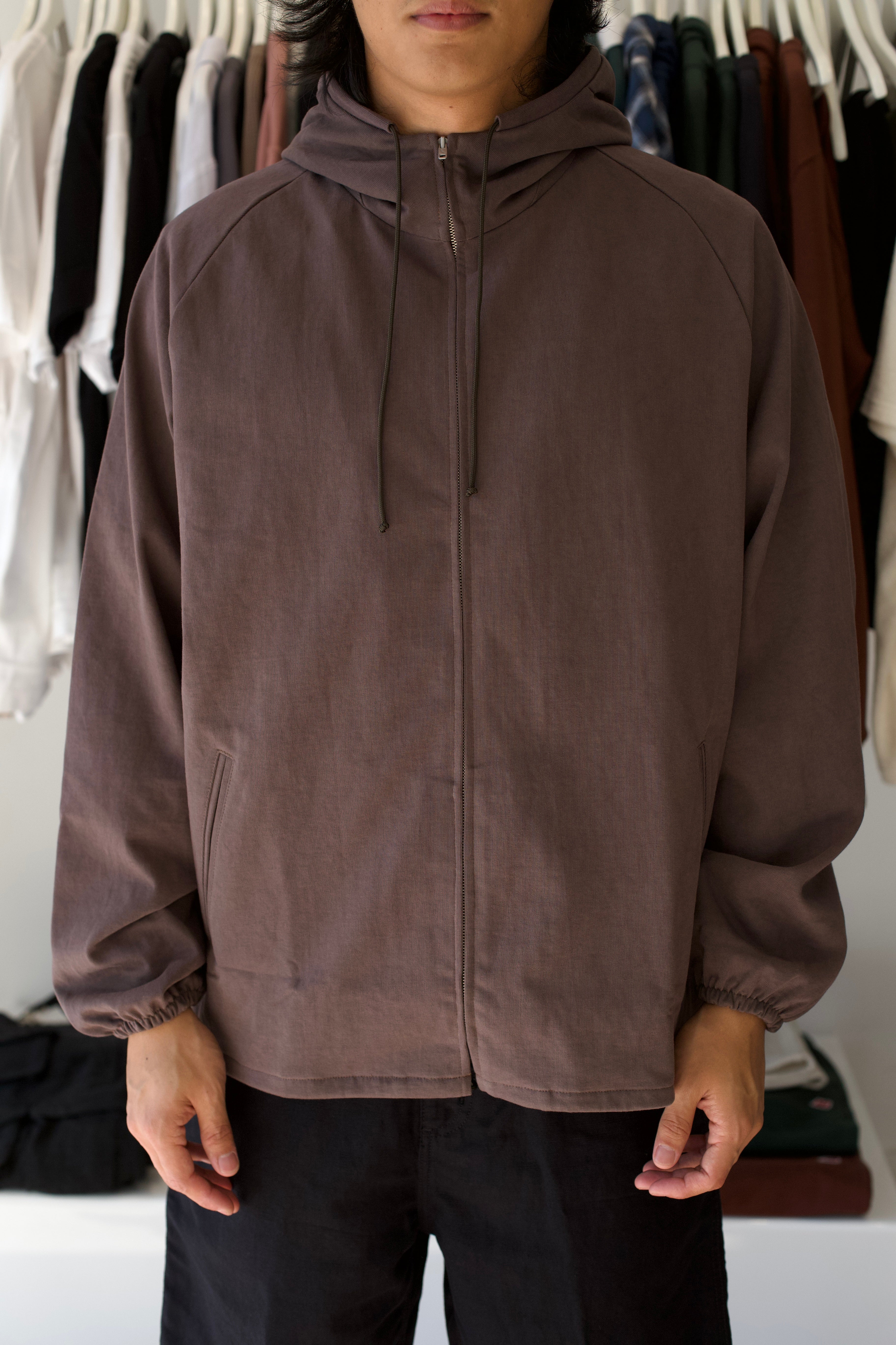 【極美品】wjk Big hood coat - EX heavy jersey Lightweight jacket with pockets and detachable hood - Black