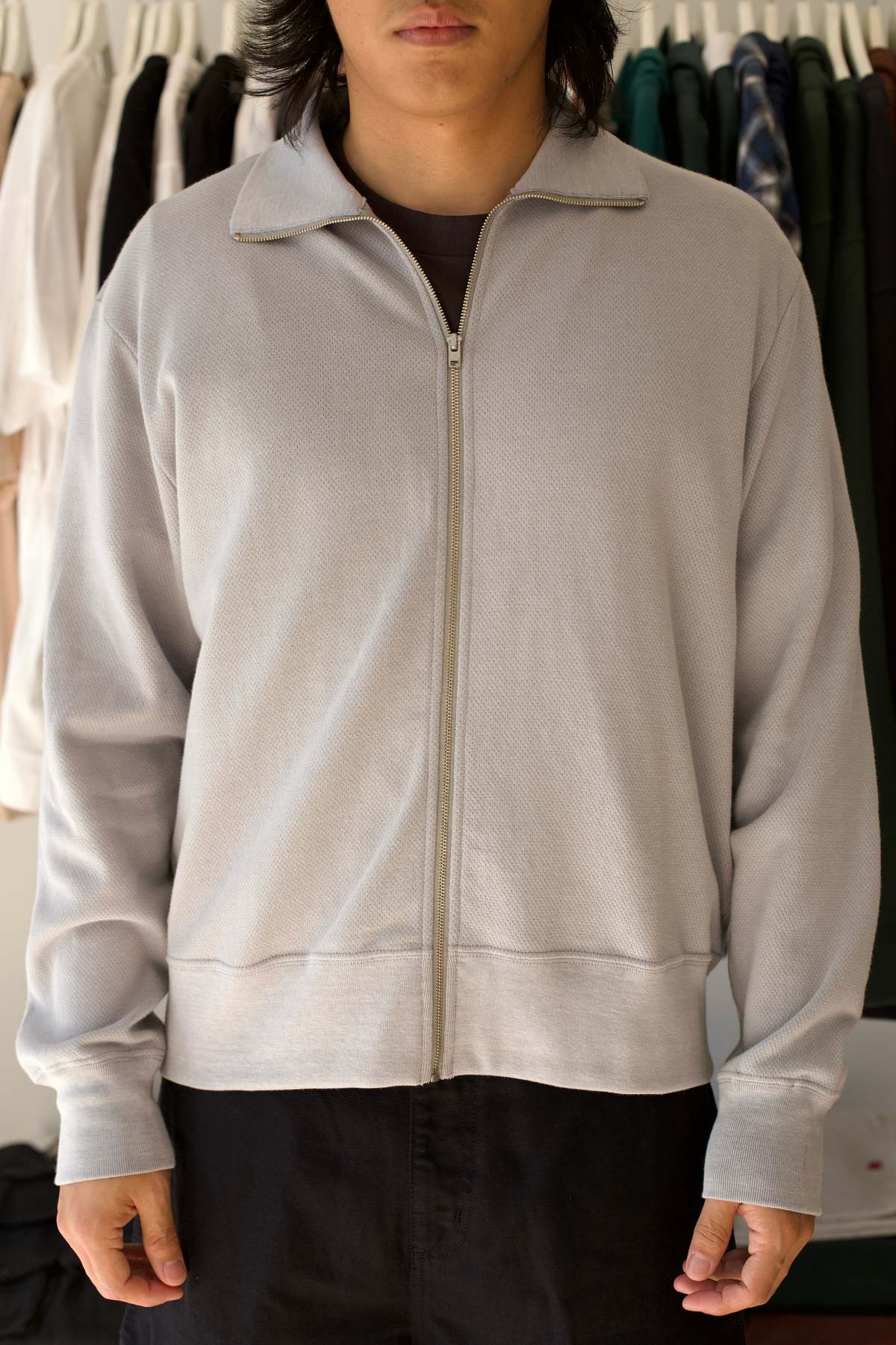 LADY WHITE Co. ビショップ購入 Mesh-Full-Zip-Pigment-Chalk-