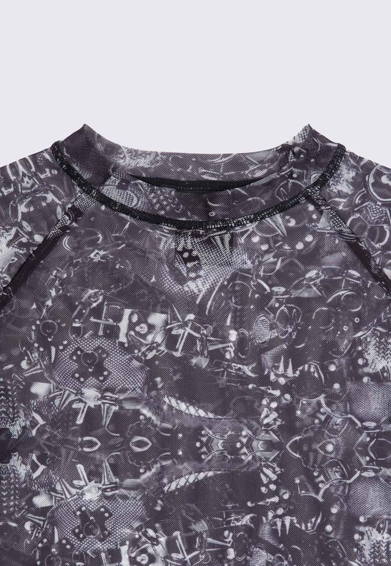 BOILER ROOM Petrol LS T-Shirt Black メッシュ Boiler Room Chains Mesh LS Top - Black | Garmentory