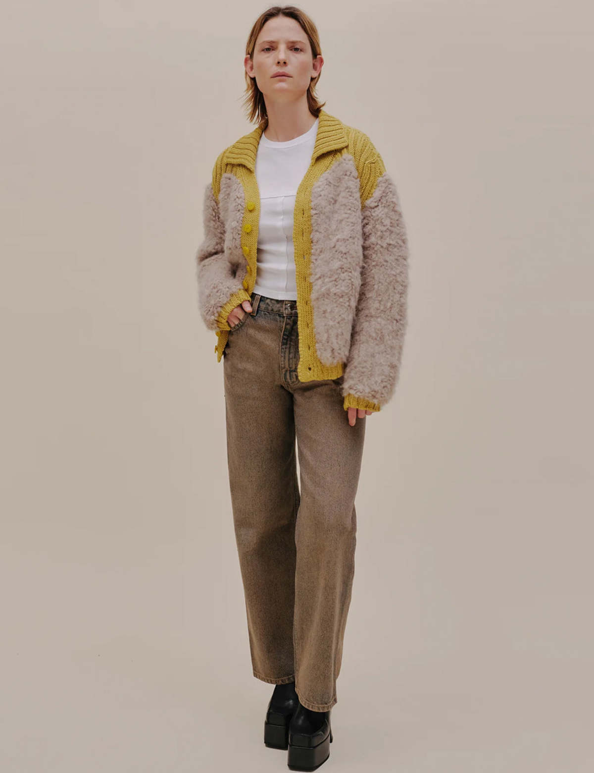 ECKHAUS LATTA Teddy Cardigan - Daffodil - Image 2 of 6