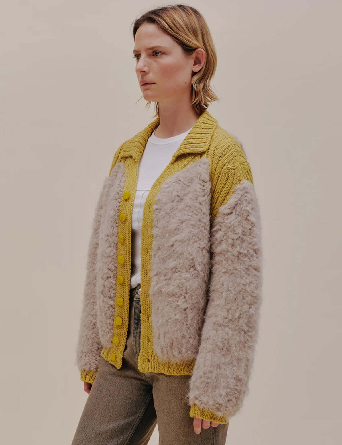 ECKHAUS LATTA Teddy Cardigan - Daffodil - Image 3 of 6