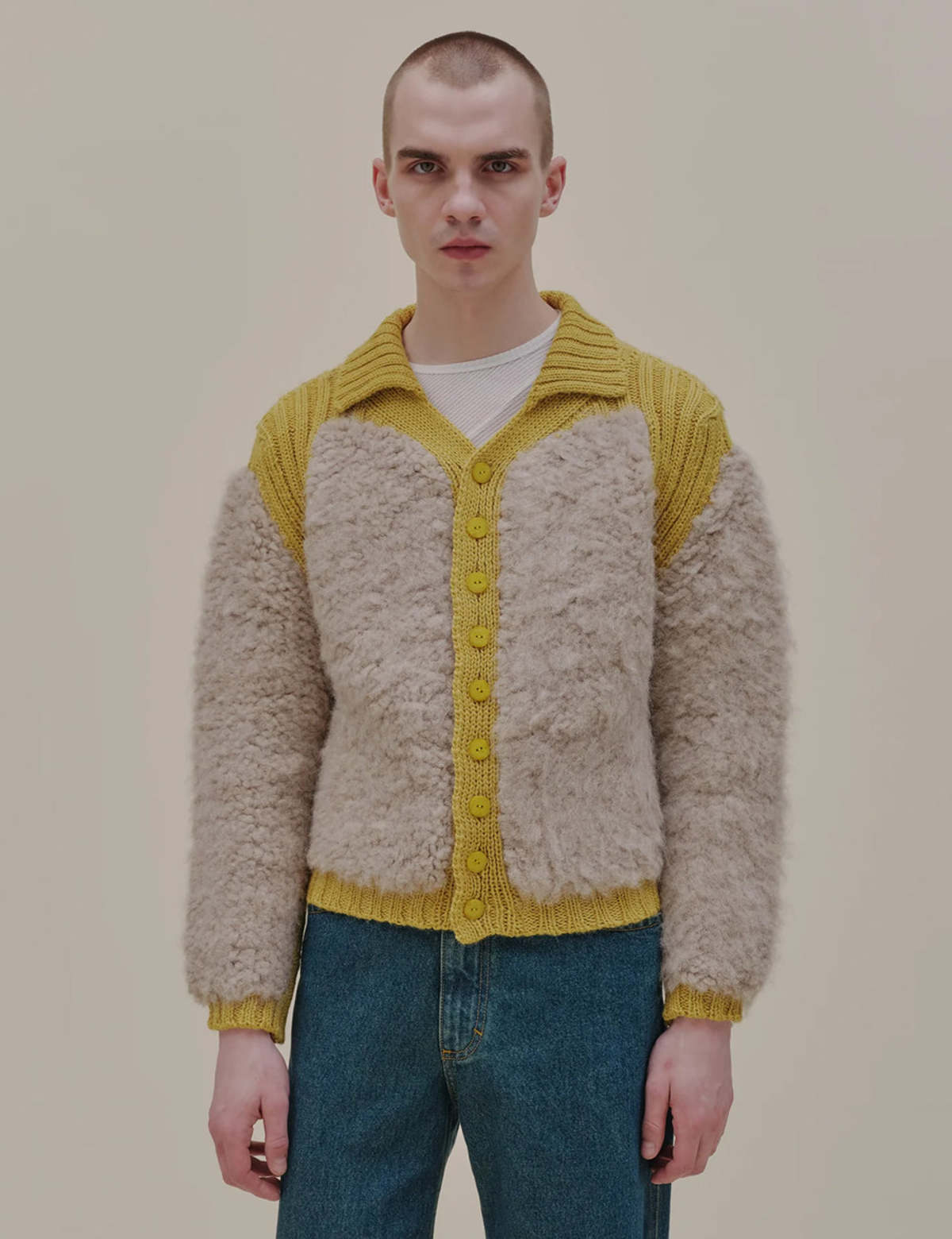 ECKHAUS LATTA Teddy Cardigan - Daffodil - Image 5 of 6