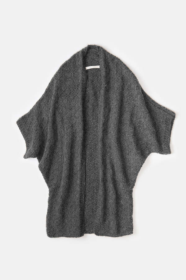 Erica Tanov Alpaca Wool Kimono Cardigan - Dark Grey