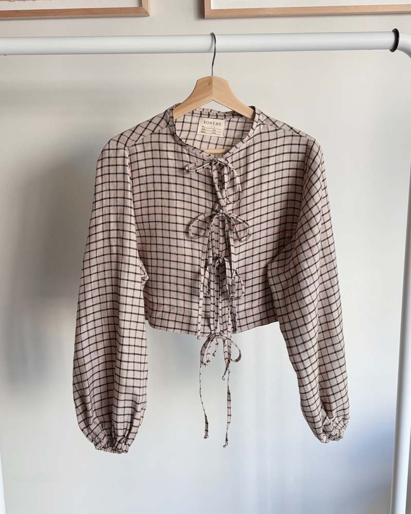 Bohme The Linen Tie Top - Check