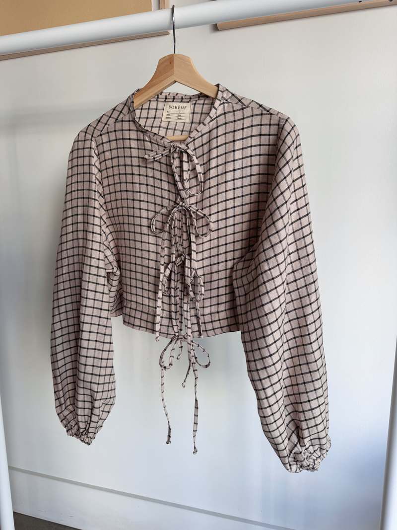 Bohme The Linen Tie Top - Check