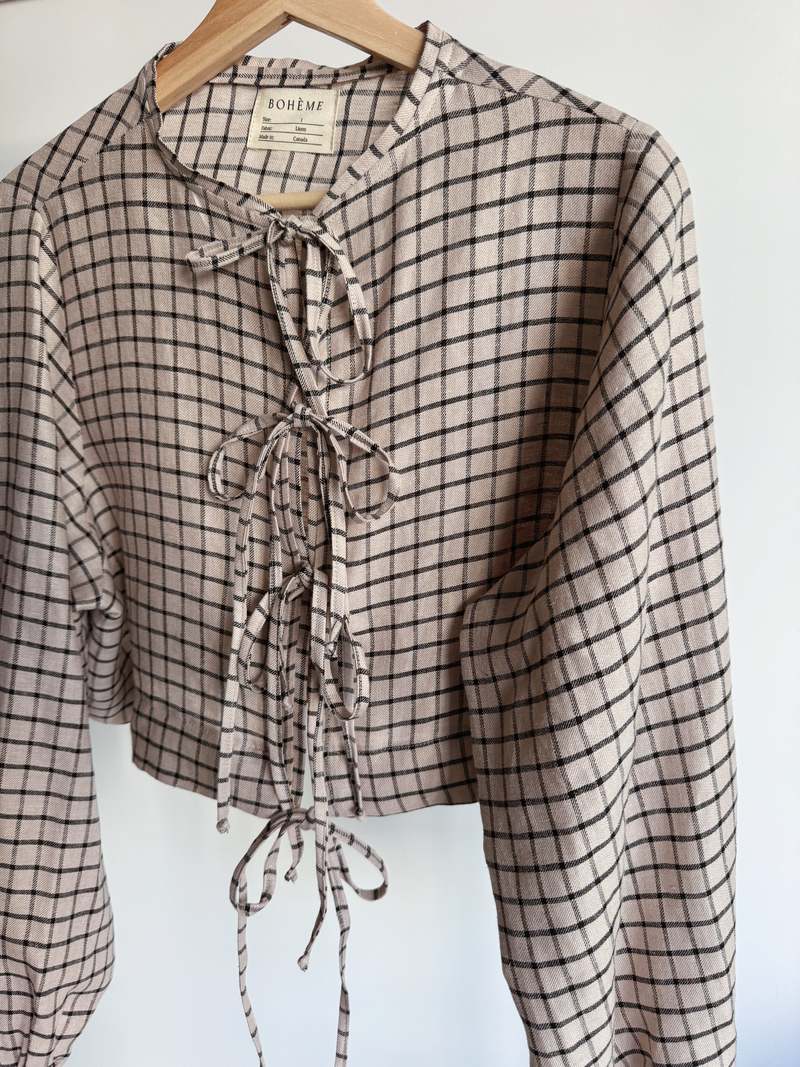 Bohme The Linen Tie Top - Check