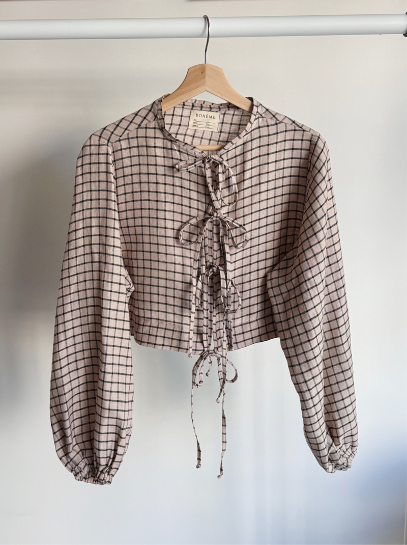 Bohme The Linen Tie Top - Check