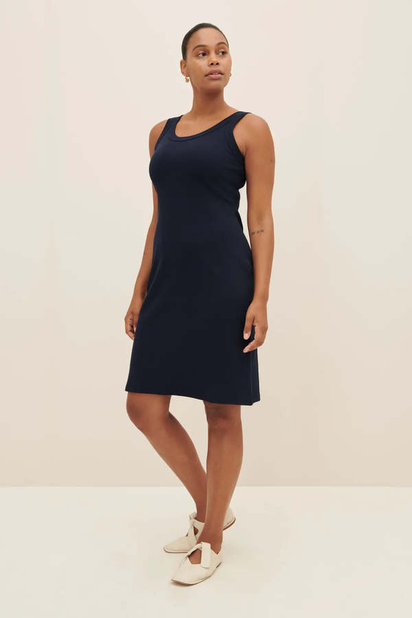 Kowtow The Column Rib Dress - Navy | Garmentory