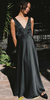 ciao lucia Reine Satin Maxi Dress - Black - Thumbnail 5