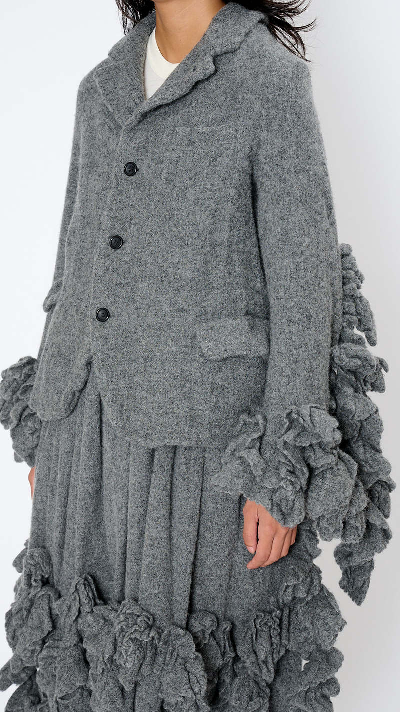 Comme des Garçons Ruffle Sleeve Jacket - Grey | Garmentory