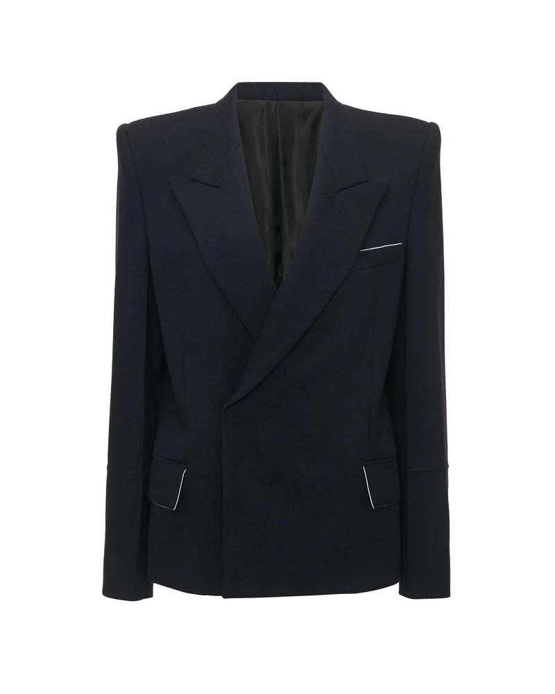 Victoria Beckham Pointed Shoulder Jacket - black | Garmentory