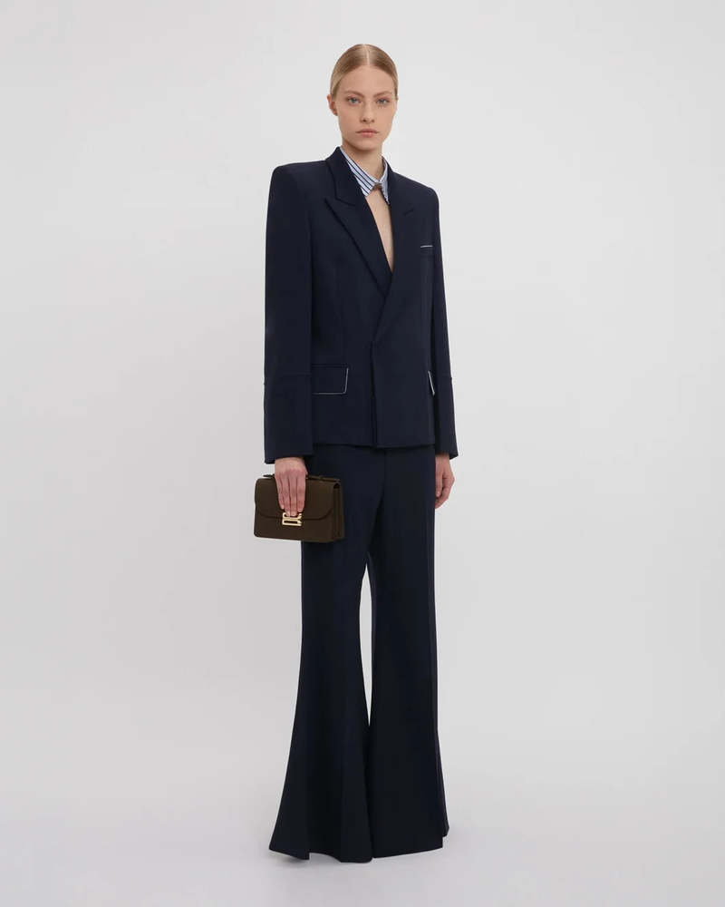 Victoria Beckham Pointed Shoulder Jacket - black | Garmentory