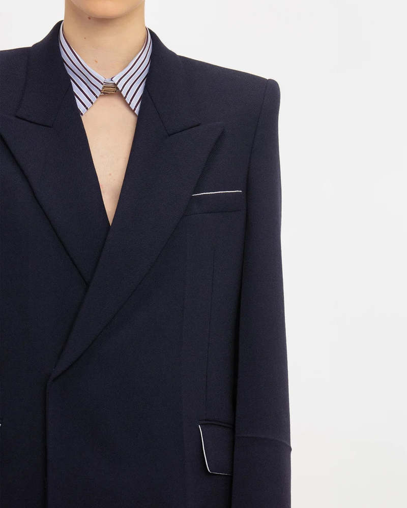 ボトムスその他 Victoria Beckham Pointed Shoulder Jacket Pointed Shoulder Tux Jacket In Black – Victoria Beckham Inc