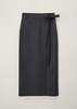 Dunst Belted Wrap Skirt - Charcoal - Thumbnail 1