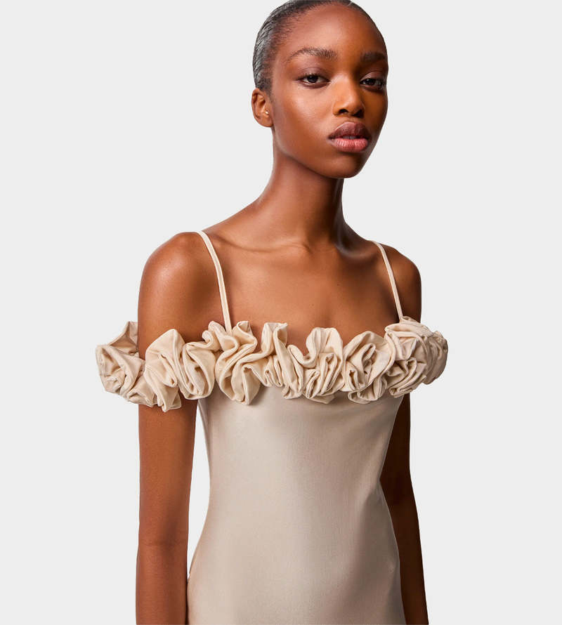 Coperni Ruffle Dress - Beige Coperni Ruffle Dress - Beige