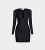 Coperni Twisted Cut-out Jersey Dress - Blk - Thumbnail 4