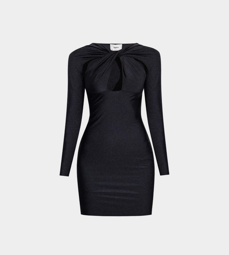 Coperni Twisted Cut-out Jersey Dress - Blk