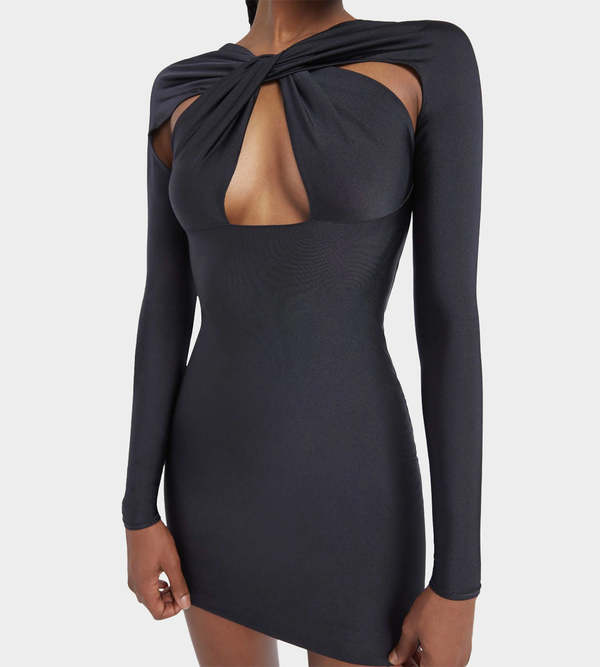Coperni Twisted Cut-out Jersey Dress - Blk