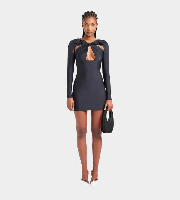 Coperni Twisted Cut-out Jersey Dress - Blk Coperni Twisted Cut-out Jersey Dress - Blk
