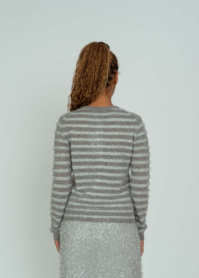 【ALUDE SELECT】bicolor shaggy knit AAMBROSIA SHETLAND WOOL ZIG-ZAG SWEATER – Doppiaa
